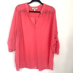 Derek Plus 2X pink sheer shirt